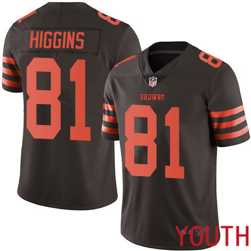 Cleveland Browns Rashard Higgins Youth Brown Limited Jersey #81 NFL Football Rush Vapor Untouchable